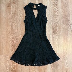Francesca’s black lace dress 
Size XS